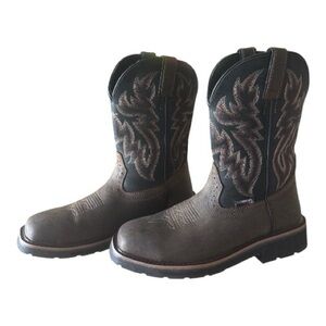 Wolverine Leather Western Work Boots Size 9.5 Brown/Black